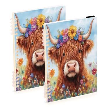 Imagem de Burbuja Cadernos com nome, papel pautado universitário A5 com 60 folhas, fichário para escritório, 2 unidades