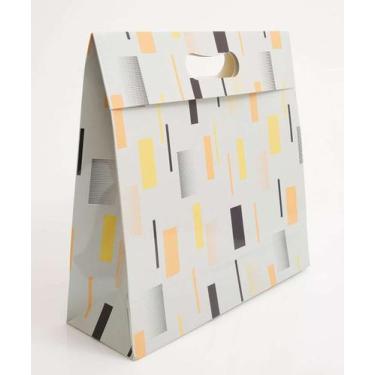 Imagem de Embalagem Presente Sacola Estampa Geométrica Marisa-97099, Cinza, UN