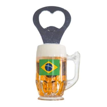Imagem de Abridor Garrafas Formato Caneca Ímã Geladeira - Brasil - Taimes