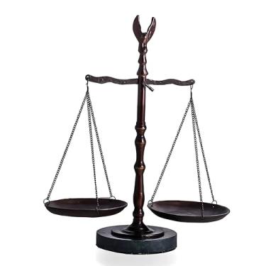 Imagem de Bey Berk Artesanal Bronze Finished Lawyer Scale of Justice with Eagle Finial Accent on Marble Base, Legal, Office and Lawyer Gift 31,75 cm Altura