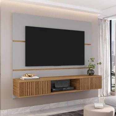 Imagem de Painel Âmbar Para Tv Até 65 Polegadas Ripado 2 Portas Off White Cinamomo