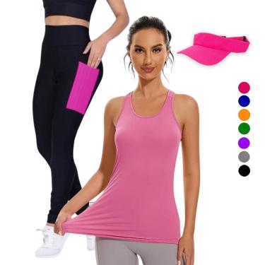 Imagem de Kit Camiseta Regata Dry + Legging Com Bolsos + Viseira Dry-Feminino