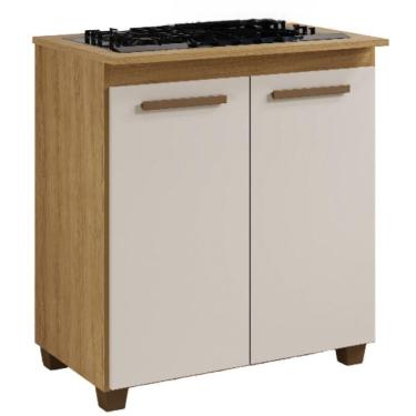 Imagem de Balcão Para Cooktop 4 Bocas Fox Cinamomo Off White Arte Móveis