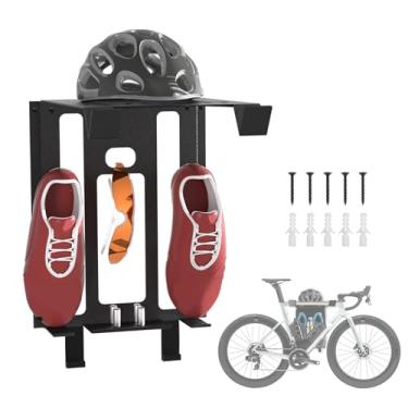Imagem de GYHPD Suporte de parede para bicicleta com prateleira e ganchos, suporte horizontal interno para garagem, casa, suporte de parede com economia de espaço para uma única estrada, montanha ou outra