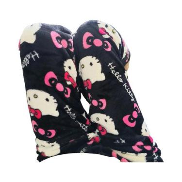 Imagem de Calças de Pijama Hello Kitty - Macias, Quentes e Elásticas - Tamanho Ú