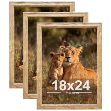 Imagem de TKYGU Conjunto de 3 porta-retratos de 45,7 x 61 cm, moldura de madeira de estilo moderno, vertical e horizontal, para pendurar na parede, grande estúdio para fotos, pôsteres e impressões artísticas