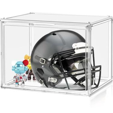 Imagem de EDS FAM 1 pacote com 1 caixa de exibição transparente 3GG caixas de armazenamento de sapatos de acrílico com tampa 43 x 33 cm x 33 cm, caixa de armazenamento de acrílico para troféu, capacete, botas