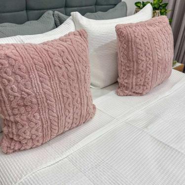 Imagem de Kit 2 Almofadas Comfy 50x50 Franci Tricot Rosa