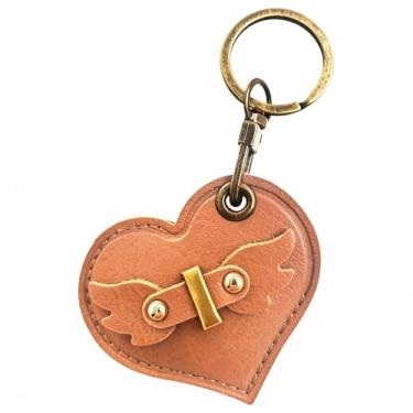 Imagem de Capa de chaveiro de couro com letra inicial do alfabeto compatível com AirTag, linda capa protetora de ar com chaveiro de bronze, capa rastreadora GPS antiarranhões para animais de estimação, carteira