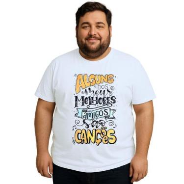Imagem de Camiseta Melhores Amigos São Canções Personalizada - UseP4, Branco, Pl