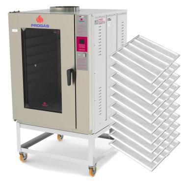 Imagem de Kit Forno Turbo Industrial Progás PRP-10000E Style Vapor Elétrico 220V + 10 Esteiras Imeca 58x70cm