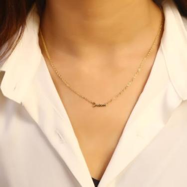 Imagem de 1 lindo colar com pingente de cobre banhado a ouro 16 k com o design da letra dos sonhos, adequado para uso diário