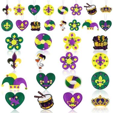 Imagem de HunnmingRe 16 peças de enfeites de árvore enfeites de feltro para pendurar decorações para porta de festa de Natal, casa, parede, cornija, decoração artística, artesanato, presentes (carnaval)