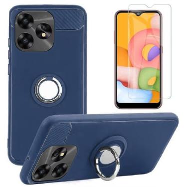 Imagem de HANAIETTE BLU G54 Capa de telefone e protetor de tela, [suporte magnético para carro] [moda] capa de proteção de TPU macio e protetor de tela para BLU G54 (azul)