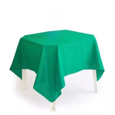 Imagem de Toalha de Mesa Quadrada Oxford Lisa com Bainha Toalha de Mesa 4 Lugares para Festa Buffet e Restaurante (Verde Bandeira,04 UNIDADES)