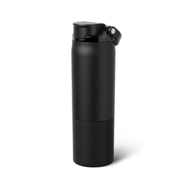Imagem de BrüMate Garrafa de água Rise de 740 ml com canudo de silicone coberto | Garrafa de água isolada 100% à prova de vazamento | Base amigável para copo | 740 g (preto fosco)