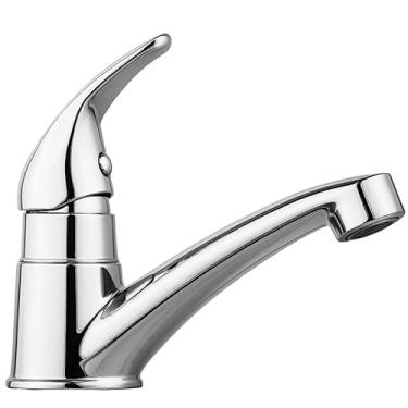 Imagem de Torneira para Lavatório Pia de Banheiro Mono-Up ABS Cromada, 1/4 de Volta Flexível, Resistente à Humidade, Design Moderno para Lavabo, Instalação Fácil Universal