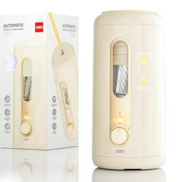 Imagem de deli Apontador de lápis elétrico, apontador de lápis totalmente automático, entrada e saída automática, apontador de lápis mãos livres recarregável para 6,9 a 12 mm, casa, sala de aula, operado por
