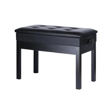 Imagem de Banqueta Preta,Banco Piano,C/Assento Duplo,Ajuste Altura,Baú - Aj Som 