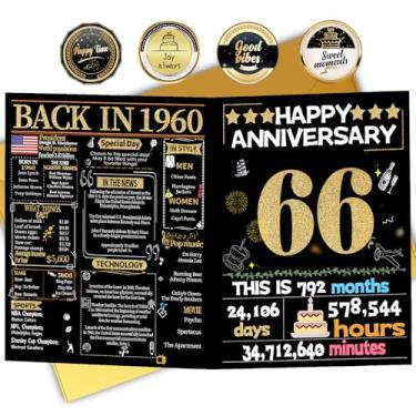 Imagem de Joycard Cartão de aniversário de 66 anos para mulheres e homens, cartão de casamento para esposa marido, presentes de decorações de casamento doces para casal, perfeito para ela no dia de aniversário