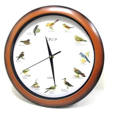 Imagem de Relógio De Parede Decorativo Canto Dos Pássaros 12 Cantos