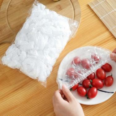 Imagem de 300 peças de plástico elástico para alimentos, sacos descartáveis de armazenamento de alimentos, sacos de vedação universal de cozinha para armazenamento de alimentos, à prova de pão e piqueniques ao