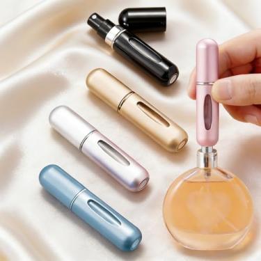 Imagem de Pacote com 5 mini perfume recarregável portátil atomizador spray de perfume recarregável, tamanho para viagem, 5 ml