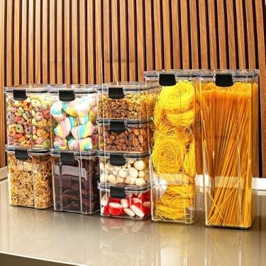 Imagem de Kit com Potes Herméticos para Cozinha – 260ml a 2,2L, Organizador de Alimentos para Dispensa e Armário(Kit 10-10 Potes)