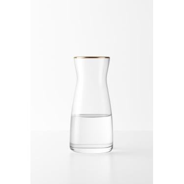Imagem de Vaso de flor de vidro transparente de 26,4 cm de altura com borda dourada, vaso de cristal decorativo moderno para centro de mesa, decoração de mesa, casamentos, arranjos de casa e escritório