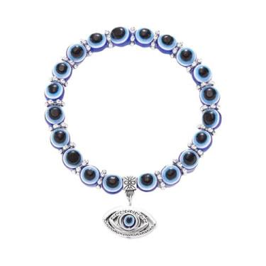 Imagem de Pulseira Turca De Olho Grego Azul Com Contas Para Homens E Mulheres, J