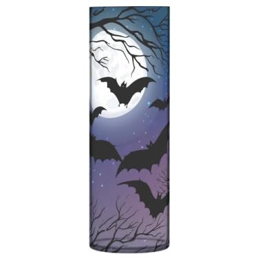 Imagem de CEBUGI Vaso de flores de fundo de Halloween, 10 x 30 cm, vaso cilíndrico para flores, vaso transparente inquebrável para decoração de casa de festa de casamento