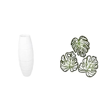 Imagem de Whtkoph Luminária de Chão Criativa com Cúpula em Formato de Palmeira, Grade Protetora de Madeira E Design Tropical, Ideal para Decorar Quartos, Hotéis, Banhei