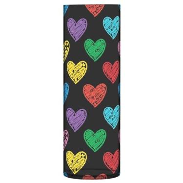 Imagem de CEBUGI Vaso de flores com corações de arco-íris, 10 x 30 cm, vaso cilíndrico para flores, vaso transparente inquebrável para festa de casamento, decoração de casa