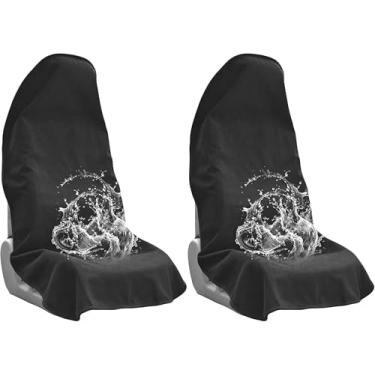 Imagem de Triforde Capa impermeável para assento frontal para carro, pacote com 2, capa de assento de carro de cachorro de proteção total, capa de assento antiderrapante à prova de arranhões para carros,