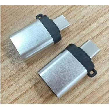 Imagem de HAUXGOGO Adaptador USB-C para USB-A (pacote com 2), transferência de dados USB 3.0 e conversão de interface, carregamento, suporte OTG com cabo antiperda - dourado