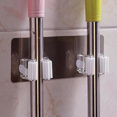 Imagem de 1 grampo de esfregão de aço inoxidável com sucção super forte (branco)