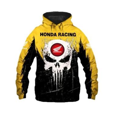 Imagem de Moletom Masculino Honda Oversized Com Estampa 3D De Corrida De Moto, M