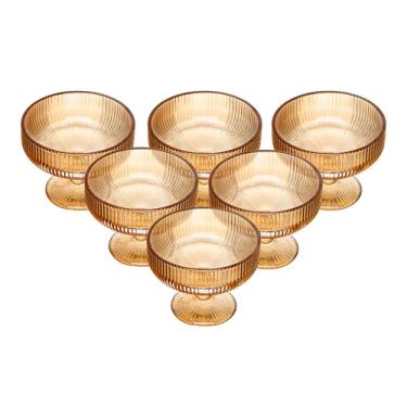Imagem de WOLFF - Conjunto 6 Taças de Sobremesa Lines 300Ml Âmbar Metalizado Cristal Ecológico –