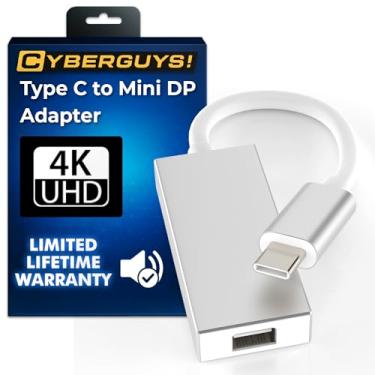 Imagem de Cyberguys! Adaptador Mini DisplayPort para USB C, 4K @60Hz USB-C (Thunderbolt 3) para Mini Display Port, Tipo C para DP suporta modo espelho/estendido para iMac Apple LED Cinema Display MacBook