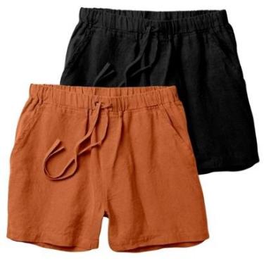 Imagem de Kit 2 Shorts Linho Premium Bermuda Masculina Moda Praia Luxo-Masculino