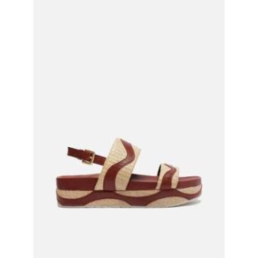 Imagem de SANDÁLIA COURO RÁFIA FLATFORM FIVELA AREZZO-Feminino