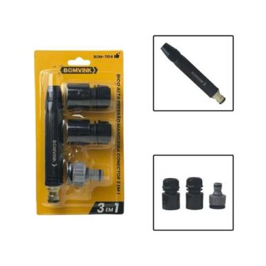 Imagem de Bico Engate Rápido De Alta Pressão Mangueira Conector 3 Em 1 - Bomvink