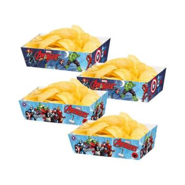 Imagem de Utensílios Descartáveis Avengers 12/24/36 Peças Pratos De Papel Caixas