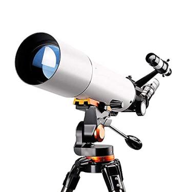 Imagem de pcagfaajmh Telescópio para crianças iniciantes adultos 80 mm abertura 500 mm telescópio para astronomia BAK4 prisma FMC lente telescópio refrator astronômico com tripé para observar a lua e o planeta