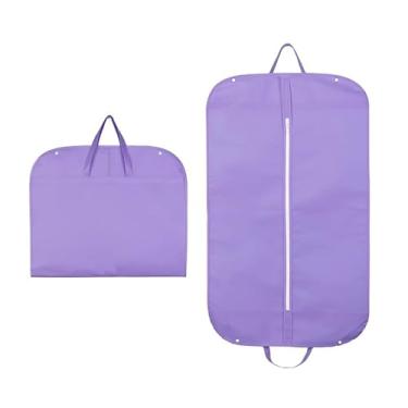 Imagem de Sacos de vestuário premium não tecidos para ternos, jaquetas e vestidos - Organizador de armário de viagem com alças de transporte - Solução de armazenamento de roupas penduradas marrom durável para