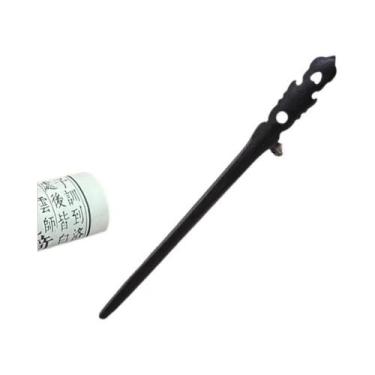 Imagem de Grampo De Cabelo Preto De Madeira Feminino Acessórios De Cabelo Fashio