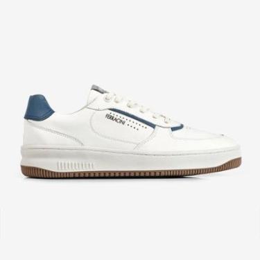 Imagem de Tênis Masculino Ferracini Blur Branco Com Azul Solado Marrom-Masculino