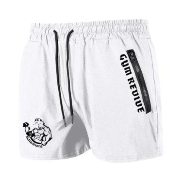 Imagem de Bermudas Masculinas De Secagem Rápida Com Estampa, Bolsos Laterais Com