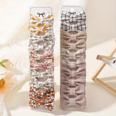 Imagem de 20 peças de grampos de cabelo pequenos para bebês meninas 3,6 cm - 5,6 cm mini conjunto de presilhas antiderrapantes totalmente forradas artesanais laço flor acessórios de cabelo para recém-nascidos