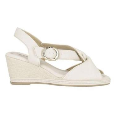 Imagem de Sandália Piccadilly Alice Salto Anabela Alto Feminina - Branco 36-Feminino